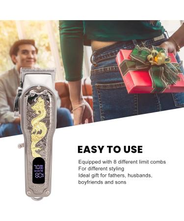 Electric Hair Trimmer Low Noise Steel Blades Rechargeable Battery 8 Guide Combs for Home Travel - Buy Online on GoSupps.com