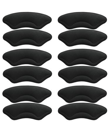Comfowner 6 Pairs Heel Cushion Pads | Soft Shoe Grips Liners | Self-Adhesive Foot Care Protectors for Loose Shoes Heel Pain Bunion Callus Blisters| Heel Pain Relief for Men and Women(Black)