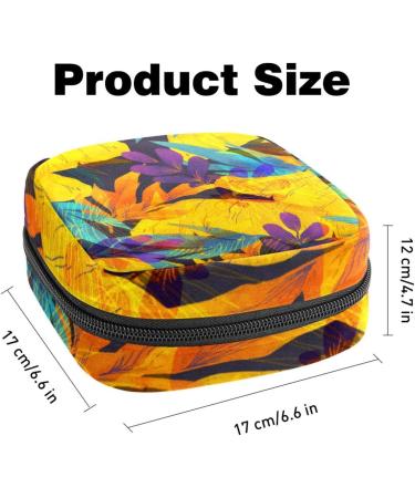 Javenproeqt Portable Women's Binding Bags - Menstrual Cup & Insert Bags for Teen Girls | Tropical Yellow Leaf Design - Buy Online on GoSupps.com