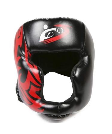 Boxing Headgear, Headgear PU Leather Sparring Helmet for Kickboxing, Boxing, MMA, UFC, Wrestling,Mixed Martial Arts Child/Youth Black