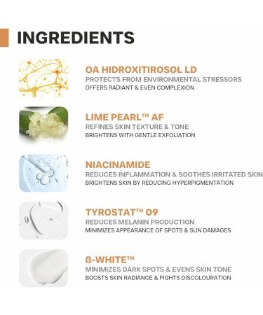 DERMATOUCH Bye Bye Pigmentation Cream || Anti Pigmentation Cream for Women/Men with Niacinamide B-White Lime Pearl OA Hidroxitirosol LD & Tyrostat - 19G - Buy Online on GoSupps.com