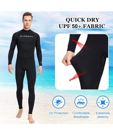 Dive Skin Full Body Swimsuit Rash Guard Wetsuit 3X-Large - Black | UV Protection, Quick Dry, Long Sleeve for Men & Women - Buy Online on GoSupps.com