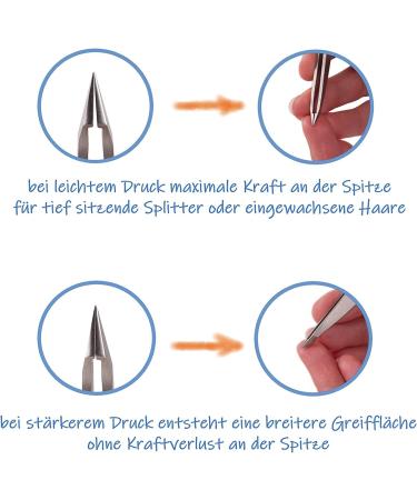 Faude Combination Tweezers - Pointed & Eyebrow Tweezers for Splinters and Ingrown Hairs (Blue) | Precision Grooming Tool - Buy Online on GoSupps.com