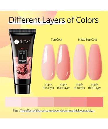 UR SUGAR Poly Extension Gel Nail Set - 6 Classic Colours - Nude Pink Black Silver Glitter Sequins - Long Lasting Poly Nail Gel Kit - Builder Gel Polish - Soak Off Acrylic - Gift Box for Women - Buy Online on GoSupps.com
