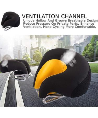Xanperex Black Dual Rail No Nose Gel Bike Seat Cushion for Men/Women - Comfortable Bicycle Seat for Mountain, Cruiser, Indoor, Spin Bikes - Buy Online on GoSupps.com