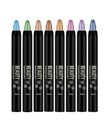 Generisch 8 Pcs Glitter Eye Pencils Eye Pencil Erasable Water Cream Eye Pencil for Women