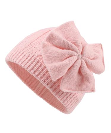 XIAOHAWANG Baby Girl Winter Hat Cute Bow Baby Beanie Warm Knitted Hats for Infant Toddler Girls 2-6 Years Pink - Buy Online on GoSupps.com