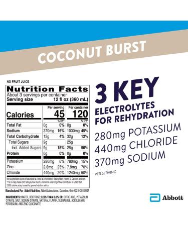 Pedialyte Coconut Burst Electrolyte Hydration Drink - 4 Bottles, 1L Each - Buy Online on GoSupps.com
