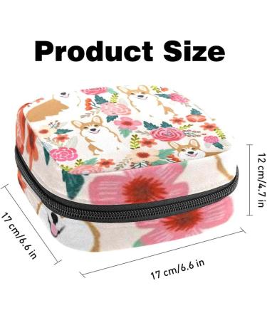 Portable Women's Menstrual Cup Bags | Cute Feminine Insert Bags for Teens | Pink Flower & Corgi Dog Patterns | Shop Now! - Buy Online on GoSupps.com