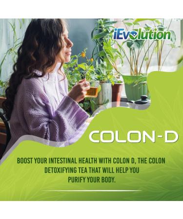iEvolution Colon D Detox Tea - Organic Healthy Cleansing Formula | Caffeine Free, Natural Colon Cleanse & Body Detox with 5 Blended Herbs - Buy Online on GoSupps.com