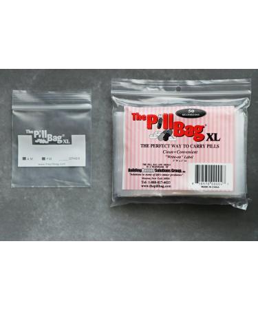 XL Medicine Pill Organizer with AM/PM Labels | Resealable Disposable Pouches for Vitamins Gummies & More | Travel-Friendly Plastic Pill Bags | 50 Count - Buy Online on GoSupps.com