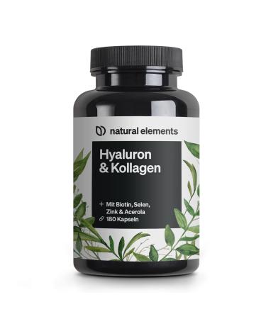 Hyaluronic acid collagen complex - 180 capsules - enriched with biotin selenium zinc vitamin C from acerola & bamboo extract - laboratory test - Buy Online on GoSupps.com
