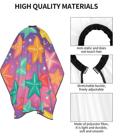 Stars Printed Polyester Hair Cutting Cape | Professional Adult Haircut Accessories | Smooth & No Sticky Hair | 55x66in - Buy Online on GoSupps.com