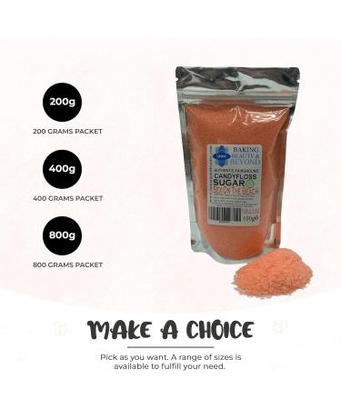 Baking Beauty and Beyond Premium Floss Sugar for Cotton Candy - Natural Ingredients for All Occasions 400g - On The Beach - Buy Online on GoSupps.com