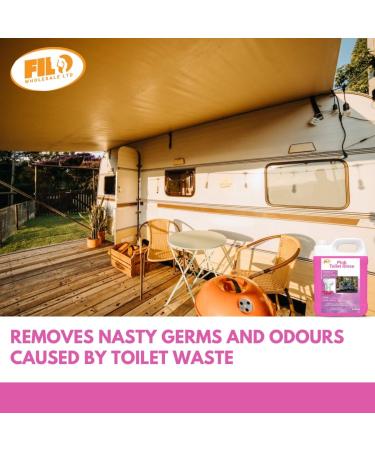 FILO Pink Caravan Toilet Chemical Rinse 5 Liters For Caravans Motorhomes and campervans Eco-Friendly Odour Eliminator and Fluid Cleaner Sanitation Solution Freshener. 1 - Buy Online on GoSupps.com