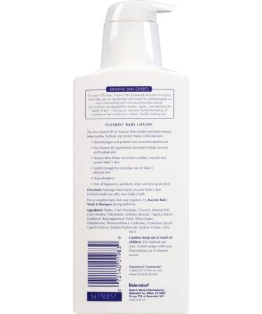Eucerin Baby Lotion Fragrance Free 13.5 oz | Gentle Moisturizer for Sensitive Skin - Buy Online on GoSupps.com