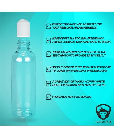 Buy BPA-Free PET Travel Bottle Set - 4x100ml Transparent Plastic Bottles with Disktop Caps | International Shipping - Buy Online on GoSupps.com