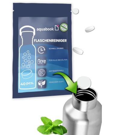 Bottle cleaner - cleaning tablets for bottles 40 pieces Bottle Cleaning tabs bottle cleaner thermal jumper cleaner cleaning tabs drinking bladder cleaning set cliff cleaner - phosphate -free!1 piece (40s pack)