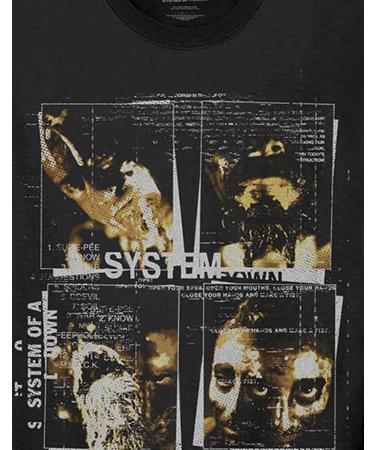 System Of A Down Unisex Long Sleeved Tee: Face Boxes (Sleeve Print) - X-Large - Black - Buy Online on GoSupps.com