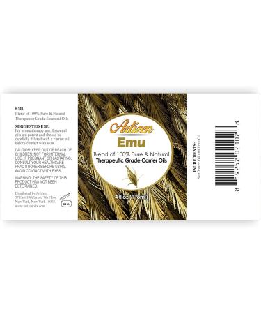 Artizen 4oz Emu Oil - 100% Pure Natural Carrier Oil for Essential Oils Shampoo Soap & Lotion - Buy Online on GoSupps.com