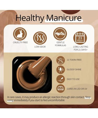 UR SUGAR Brown Gel Nail Polish Set | 6 Colors Fall Collection - Caramel Coffee Burgundy & Khaki | Soak Off Gel Nail Art Kit for Women | Perfect for Autumn Halloween & Thanksgiving Gifts - Buy Online on GoSupps.com