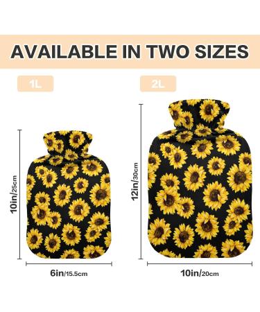 Buy 2L Sunflower Hot Water Bottle with Cover - Pain Relief & Hand Feet Warmer for Winter | International Shipping Available - Buy Online on GoSupps.com