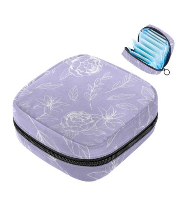 Portable women's binding-up bags menstrual cup bags feminine menstrual insert pocket for teenage girls tampons for the first period flower pattern violet multi-color 09