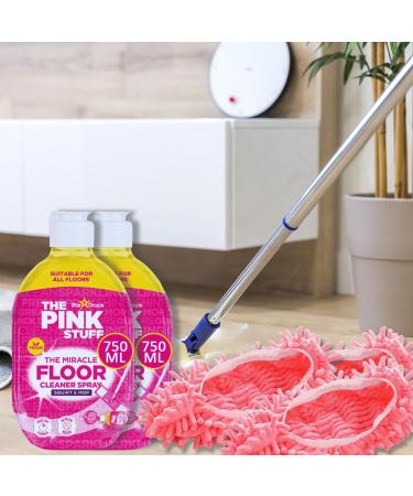 Floor Cleaner Spray Bundle with 2 x 750ml Pink Stuff Squit & Mop Vegan Friendly Floor Cleaner Liquid & 2 Pink Mop Slippers - Buy Online on GoSupps.com