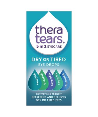 TheraTears Dry or Tired Eye Drops | Refreshes Hydrates Protects and Relieves Dry or Tired Eyes | Contact Lens Friendly | 5 in 1 Eye Care Drops | 10ml