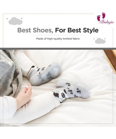 Babyio Anti Slip Baby Sock Shoes - Grey 18-24 Months | Toddler First Walking Shoes for Boys & Girls - Buy Online on GoSupps.com