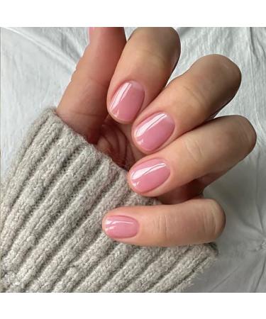 Clean Nails Short Press on Nails Berry Pink Petite Fake Nails Glossy Pure Color False Nails Reusable Nude Artificial Nails Short Round Nails for Small Hands Acrylic Full Cover Gel Press-On Nail Kit Short Berry Pink15