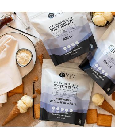 Taha Health & Nutrition Mind+Body+Soul Protein Blend - Madagascan Vanilla | 25g Protein from Grass-Fed Whey & Collagen | 400mg Milk Phospholipids | 2LB (Free-Range Dairy International Shipping - Buy Online on GoSupps.com