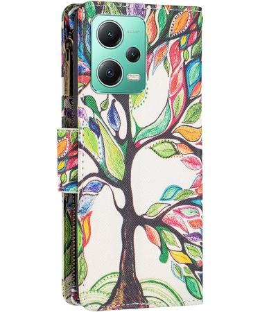 VQWQ Mobile Phone Case for Xiaomi Redmi Note 12 5G & Poco X5 - Protective Leather Zipper Map Case with Lanyard - Buy Online on GoSupps.com