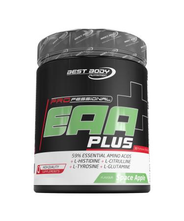 Best Body Nutrition Professional EAA Plus - All 8 essential amino acids + L -Histidine L -Tyrosine L -Glutamine and L -Citrullin - Vegan - Space Apple - 450 g Dose Space Apple 450 G can