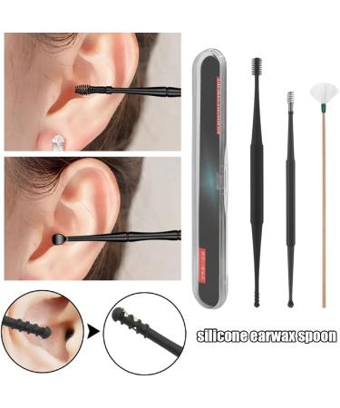 Silicone Ear Wax Remover Kit - 3Pcs Reusable Ear Cleaner Tools for Children and Adults | Ear Wax Removal Cleaning Brush with Storage Box 003 - Buy Online on GoSupps.com