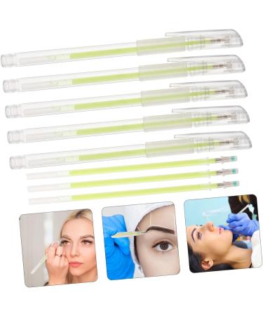 Mikinona 5pcs Beauty Spot Eyebrow Pen Fluorescent Green Pen Markers Pen Marking Pen Plastic - Buy Online on GoSupps.com