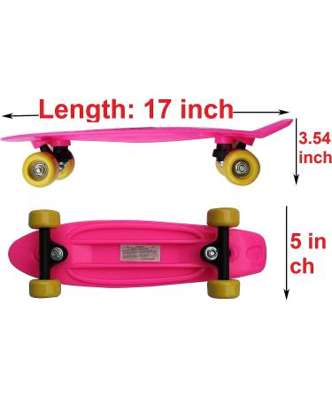 SK8MEMO Mini Cruiser Skateboard for Beginners - Rosy Mini 17 - Buy Online on GoSupps.com