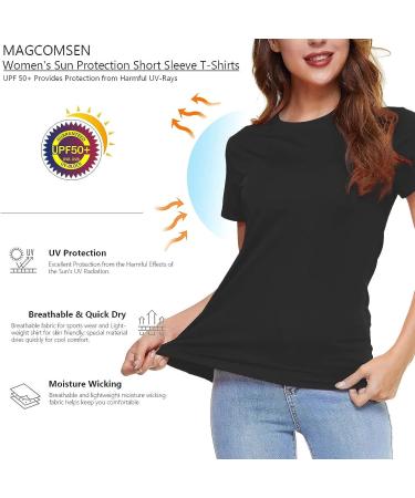 Magcomsen Women's Short Sleeve Quick Dry UPF 50+ Athletic Tee - Black Medium - Buy Online on GoSupps.com