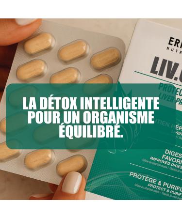 DETOX FOIE LIV.OX 60 - D toxifiant Foie Soutien H patique Stimule la Production de Bile - Chardon Marie Foie Detox Millepertuis - Lot de 2 - Programme 60J Efficace - Eric Favre - Buy Online on GoSupps.com