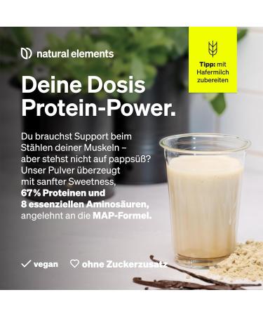 Vegan Protein Powder - 1kg Vanilla | 20g Protein per 30g | Plant-Based Pea Sunflower & Pumpkin | Whey Alternative | Made in Germany - Buy Online on GoSupps.com