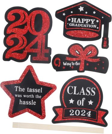 Cabilock Graduation Cake Toppers 15 Packs Graduation Card Tag Labels Vase Diy Cards Vase Decor Red Wooden Props Cake Graduation Cupcake Toppers Redx3pcs 16.00X13.70X0.10CMx3pcs - Buy Online on GoSupps.com