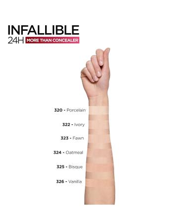 L'Oral Paris Infallible Concealer 324 Oatmeal - Cover & Refresh Long-Lasting Finish 11ml - Buy Online on GoSupps.com