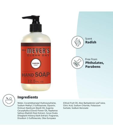 Mrs. Meyer's Radish Hand Soap 12.5 fl oz - Biodegradable Formula with Essential Oils - Buy Online on GoSupps.com