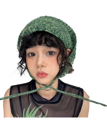 amangul Handmade Headbands Women Trendy Crochet Hook slip Headbands Solid Elegant Headband for Women Washing Face Makeup(Green)