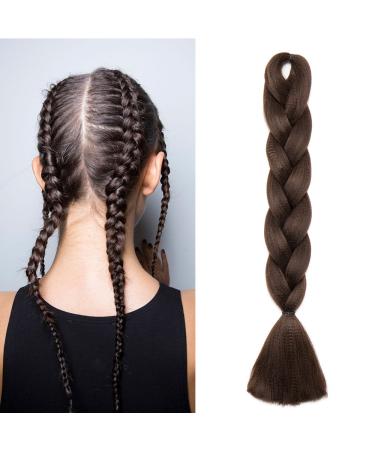 SEGO Braids Extensions Braiding Hair Extensions Crochet Hair Synthetic Hair Kanekalon Colorful Medium Brown 1pcs-60cm