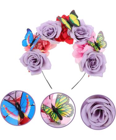 minkissy Flower Butterfly Headdress Headband Butterfly Accessories for Women Butterfly Fascinator Prom Headpiece Floral Headpiece Butterfly Headpiece Flower Headpiece Fabric Purple - Buy Online on GoSupps.com