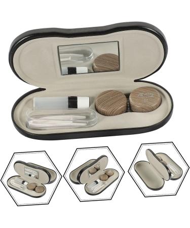 Alipis Outdoor Glasses Case Set - 2 in 1 Travel Case with Wood Grain Design 15.8x7.4cm - Perfect for Glasses & Contact Lenses - Buy Online on GoSupps.com