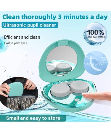 Portable Ultrasonic Contact Lens Cleaner Machine | USB Charger | High Frequency Vibrate | Fast Cleaning | Soft and Hard Contact Lenses | Green - Buy Online on GoSupps.com