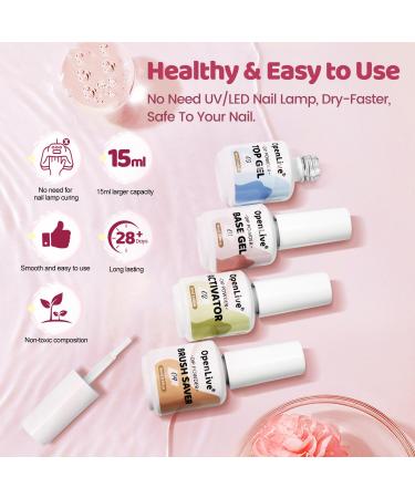 Dipping Powder Liquid Set (Base Coat Activator Matte Sealer) & Nail Replacement Brushes - Perfect for Beginners | International Shipping Available - Buy Online on GoSupps.com
