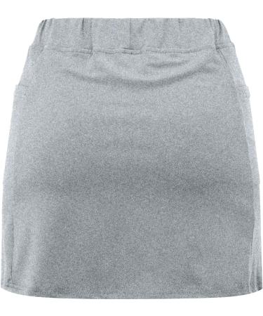 iOoppek Women's Culottes with Pockets - Solid Color Mid Waist Slim Trousers & Skirts - Gray S | International Shipping - Buy Online on GoSupps.com